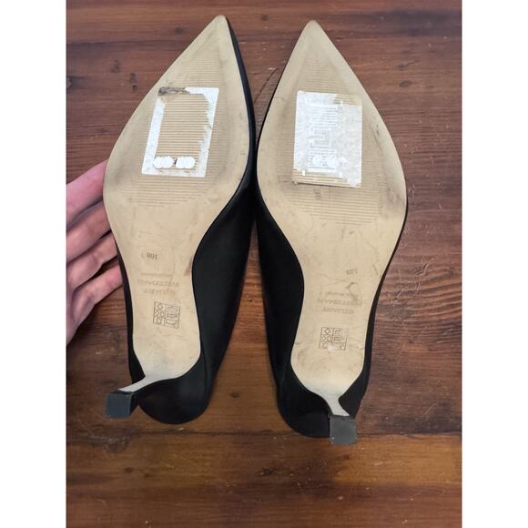 STUART WEITZMAN LEATHER LULA POINTED TOE PUMP IN BLACK 10 B MULE - Picture 5 of 16